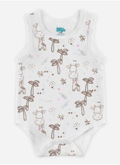 Babies Basic Pack of 3 - Printed Combed Cotton Sleeveless Bodysuit  - Image 5