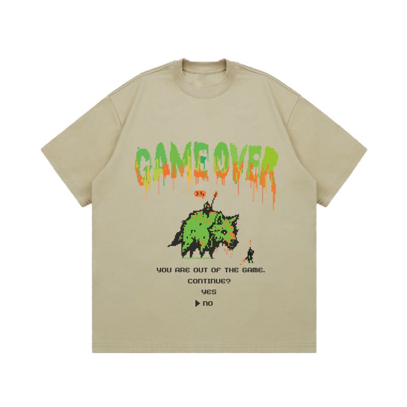 Summer New Short-sleeved T-shirt Men's and Women's Loose All-match American Casual High Street Hip Hop Fashion Brand Top Half-sleeved T-shirt - Image 1