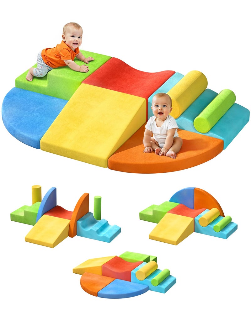 Twinkoo Extra Large 8-Piece Soft Climbing Toys for Toddlers, Foam Climbing Block Set with Jumbo Size, Boosts Motor Skills & Color Coordination, Safe Indoor Toy for Child Development - Image 1