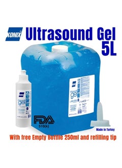 KONIX Water Soluble Ultrasound Gel 5000ml Blue and 10pcs Ultrasound Gel 20g Sachet  - Image 2