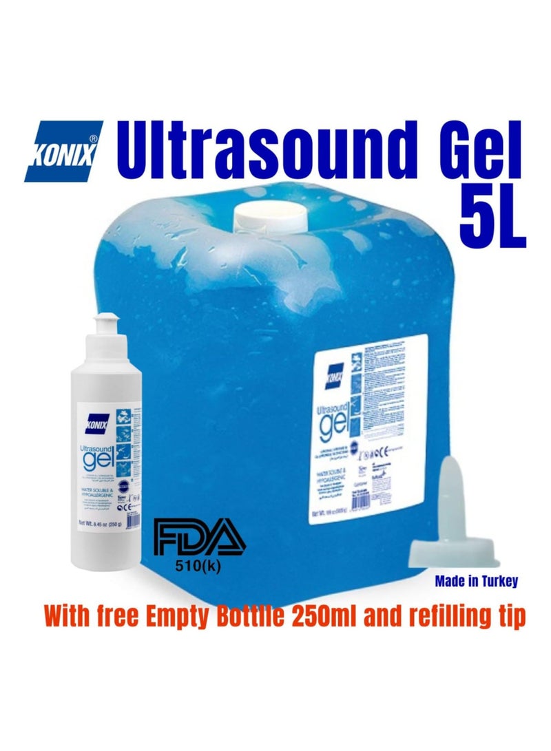 كونيكس جل الموجات فوق الصوتية القابل للذوبان في الماء 5000 مل أزرق و10 قطع من جل الموجات فوق الصوتية 20 جم - Image 2