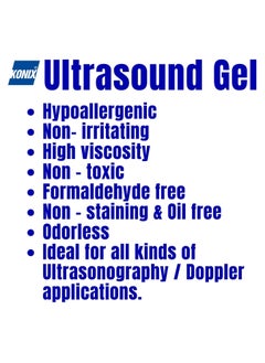 KONIX Water Soluble Ultrasound Gel 5000ml Blue and 10pcs Ultrasound Gel 20g Sachet  - Image 4