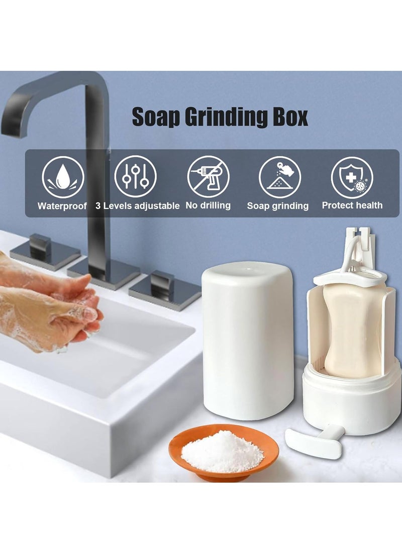 Sharpdo Soap Grater, Wall-mounted Soap Holder, Soap Powder Coarseness and Fineness Adjustable, Waterproof Soap Dish Without Drilling, Suitable for Travel, Kitchen, Bathroom and Hotel - Image 2