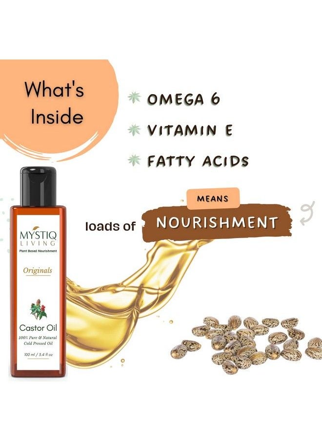 MYSTIQ LIVING - Originals Combo Castor Oil & Sweet Almond Oil; Hair Growth & Baby Massage ; Cold Pressed 100% Pure & Naturals 200Ml (Pack Of 2) 100 Ml Each - Image 1