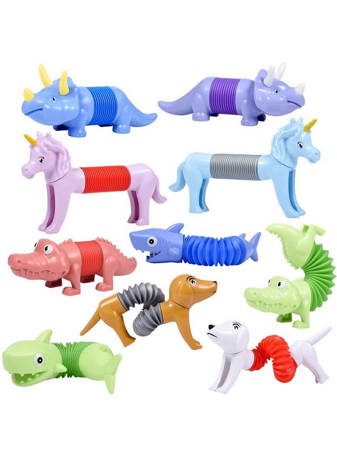 Boxgear 10Pack Pop Tubes Mixed Animal Fidget Toys Sensory Tubes For Toddlers Cute Animal Sensory Fidget Toys For Girls And Boys Stressrelief Pop Sound Spring Toddler Sensory Toys (Regular) - Image 1