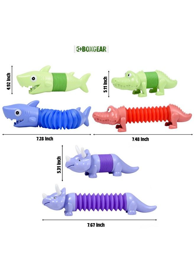 Boxgear 10Pack Pop Tubes Mixed Animal Fidget Toys Sensory Tubes For Toddlers Cute Animal Sensory Fidget Toys For Girls And Boys Stressrelief Pop Sound Spring Toddler Sensory Toys (Regular) - Image 3