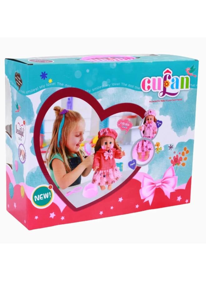 Plastic Doll with Accessories - Pink - Image 2