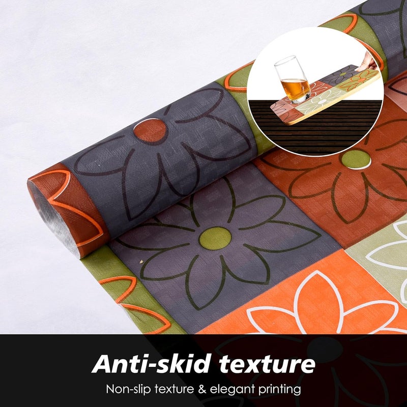 Kuber Industries Shelf Liner PVC Kitchen Liners for Cabinets and Drawers Drawer Liner Mat CheckDesign Shelf Liner Cabinet Mat 3 MTR Orange - Image 5