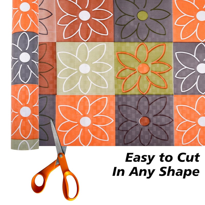 Kuber Industries Shelf Liner PVC Kitchen Liners for Cabinets and Drawers Drawer Liner Mat CheckDesign Shelf Liner Cabinet Mat 3 MTR Orange - Image 2