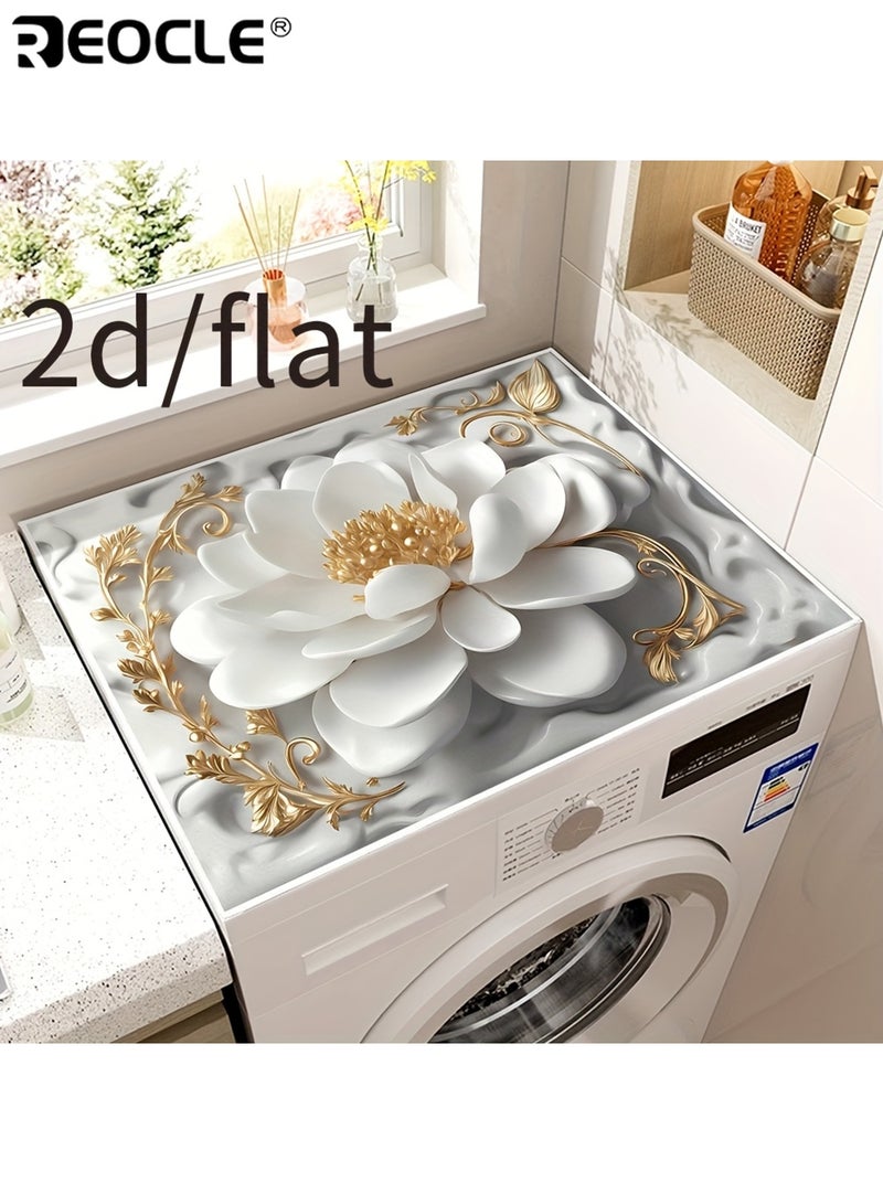 REOCLE Elegant Washing Machine Mat Countertop Protection Mat Non Slip Multi Purpose Dish Drying Mat Polyester ldeal for Laundry Room and Kitchen Decor Modern Washer and Dryer Top Cover - Image 3