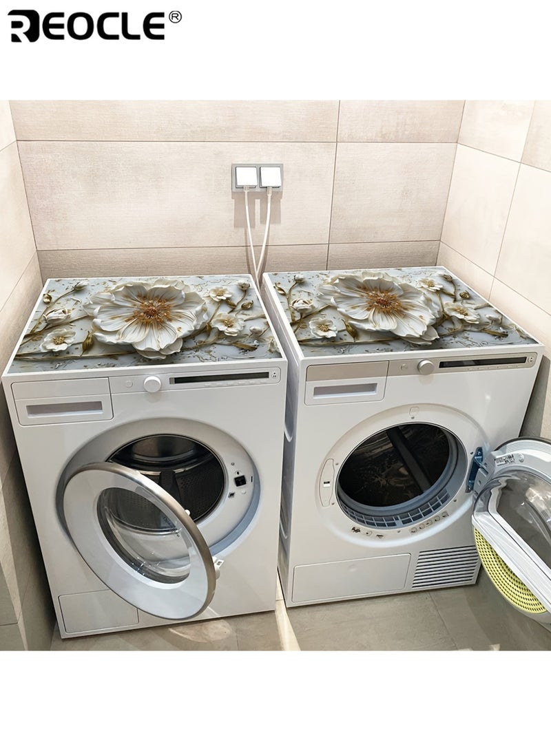 REOCLE Elegant Washing Machine Mat Countertop Protection Mat Non Slip Multi Purpose Dish Drying Mat Polyester ldeal for Laundry Room and Kitchen Decor Modern Washer and Dryer Top Cover - Image 2