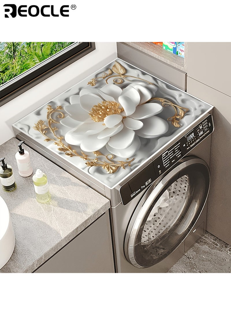 REOCLE Elegant Washing Machine Mat Countertop Protection Mat Non Slip Multi Purpose Dish Drying Mat Polyester ldeal for Laundry Room and Kitchen Decor Modern Washer and Dryer Top Cover - Image 5