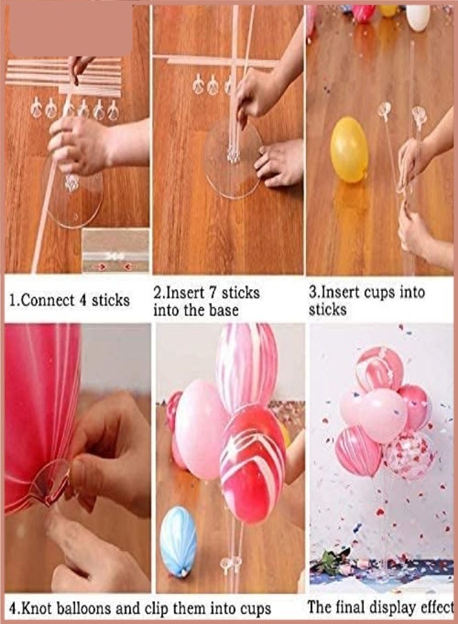 Balloon Stand Kit, 7-Tube Reusable Balloon Holder with Base, Air Fill Balloon Centerpiece Stand for Birthday Wedding Baby Shower Graduation Party Decorations - Image 3