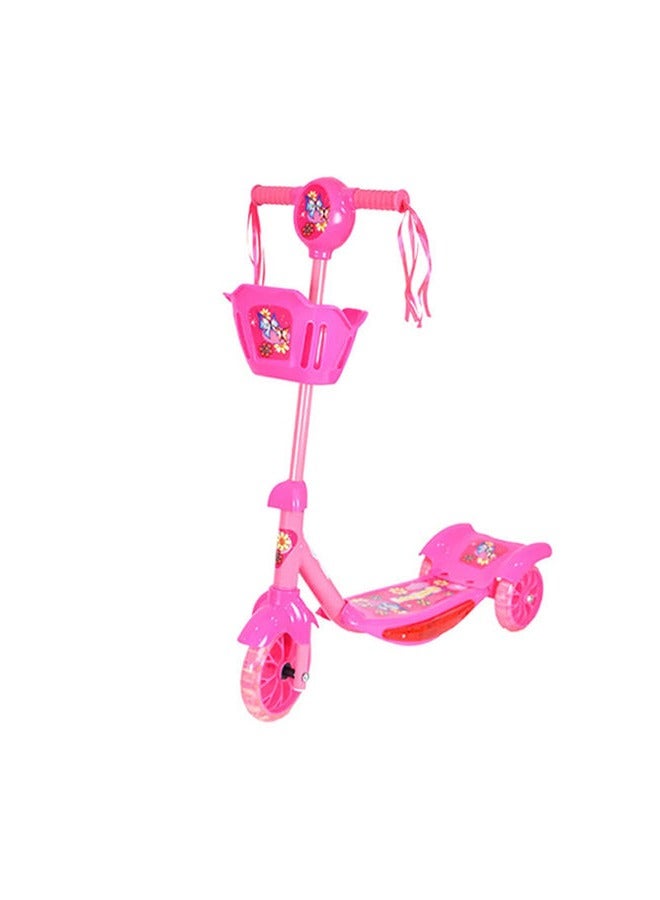 Portable 3-wheel scooter with safe, high-quality design, padded and stylish handles, music, suitable for children 62x22x70cm - Image 2