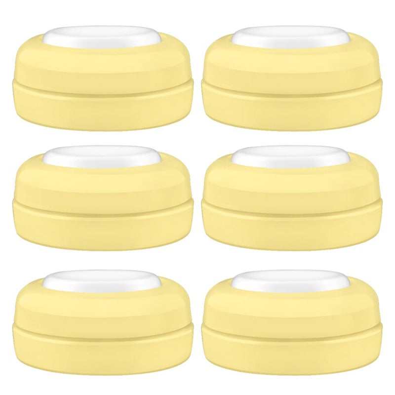 Maymom Screw Lids Aka Travel Caps with Rewritable Sealing Disc Compatible with Avent, Maymom Wide Mouth Bottles; Cap Replace Avent Natural Bottle Sealing Ring and Sealing Disc, 6pcs. (Yellow) - Image 1