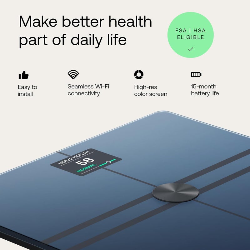 Withings Body Comp WiFi Bath Scale with Full Body Analysis (Weight, Body Fat/Muscle Fat/Body Fat, Water) and Cardio Tracking, Personal Scale, Up to 8 Users - Image 5