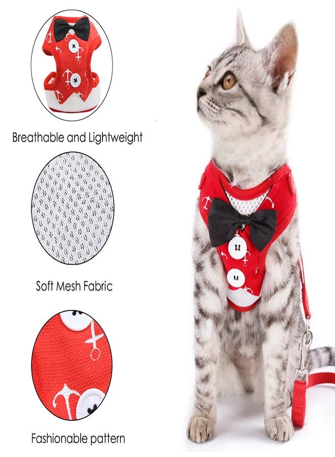 فلايان طقم فلايان ثلاثي من أحزمة ومقود القطط، سترة ناعمة قابلة للتعديل مانعة لهروب الجراء، سترة للمشي مع فيونكة للقطط الصغيرة والمتوسطة الحجم والجراء - Image 5