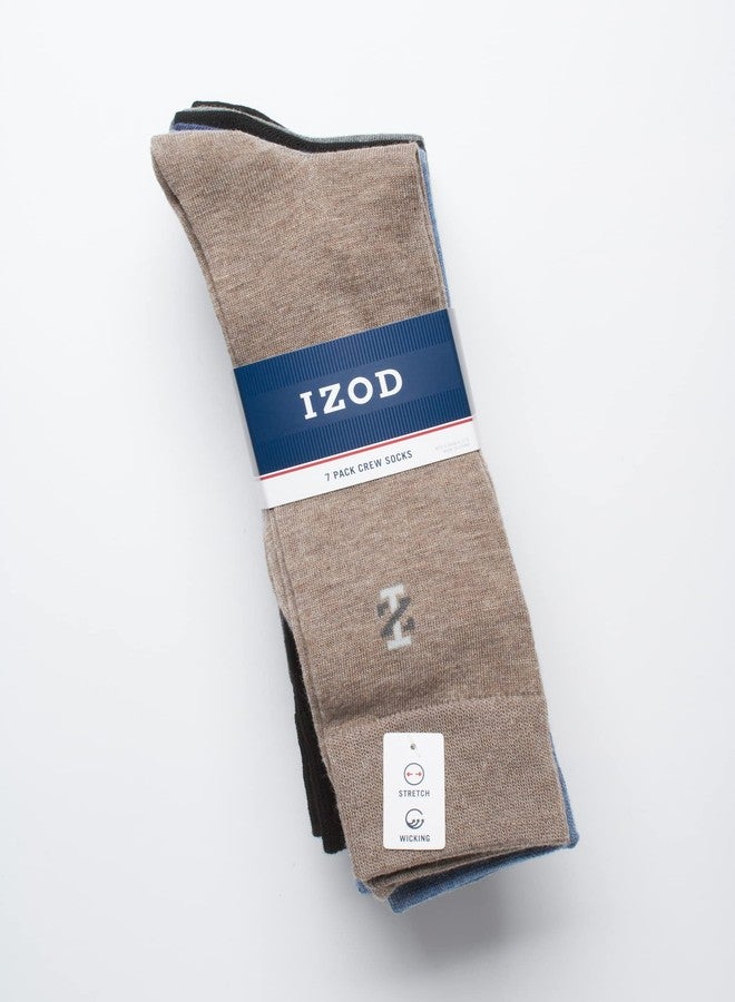 IZOD Mens Dress Socks - 7 Pack Lightweight Stretch Stay Up Cuff Mid-Calf Crew Socks for Men (6-12.5), Size 6-12.5, Assorted - Image 2