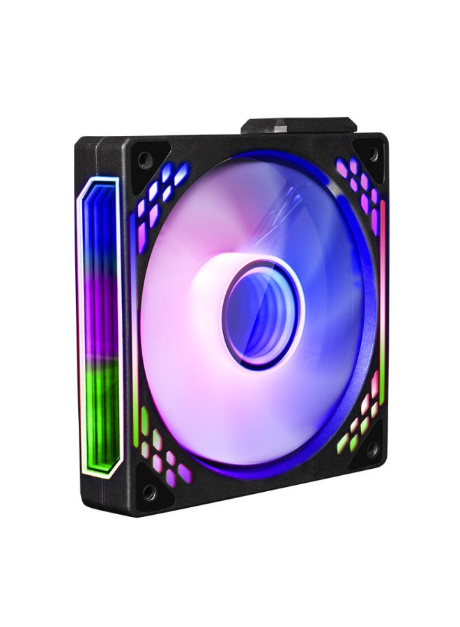 Play Jia Wanjia Tian Magnetic Fan Building Block Set, Black Reverse Triple Pack, 12cm Water Cooling Case Fan, Magnetic Wireless Splicing, Argb Light Synchronization, Pwm Temperature Control - Image 2