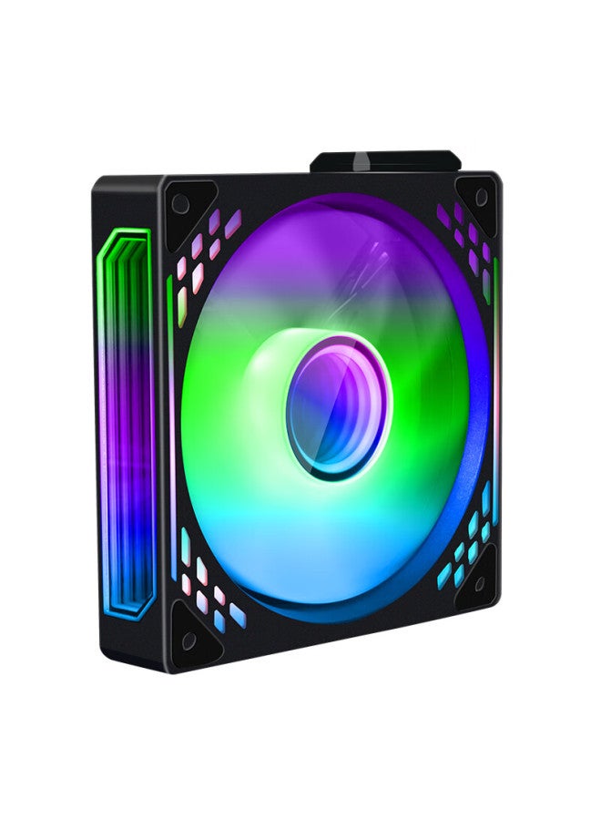 Play Jia Wanjia Tian Magnetic Fan Building Block Set, Black Reverse Triple Pack, 12cm Water Cooling Case Fan, Magnetic Wireless Splicing, Argb Light Synchronization, Pwm Temperature Control - Image 3