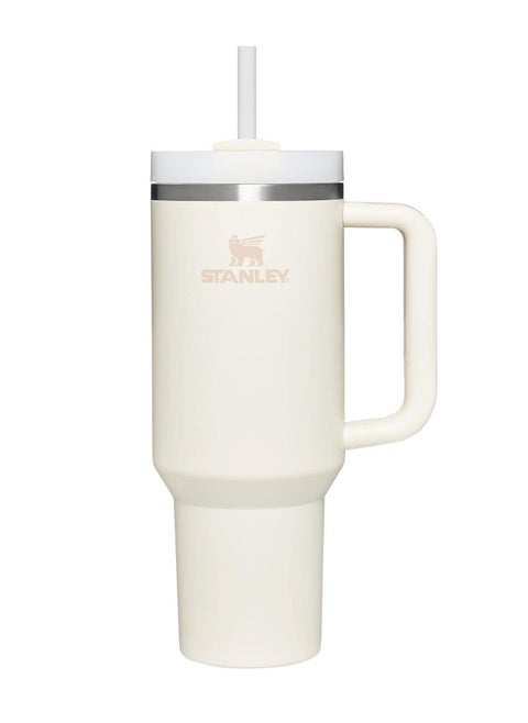 40oz Stanley Quencher H20 Flowstate Stainless Steel Vacuum Insulated Tumbler with Lid and Straw for Water, Iced Tea or Coffee, Smoothie and More, Cream (White)
