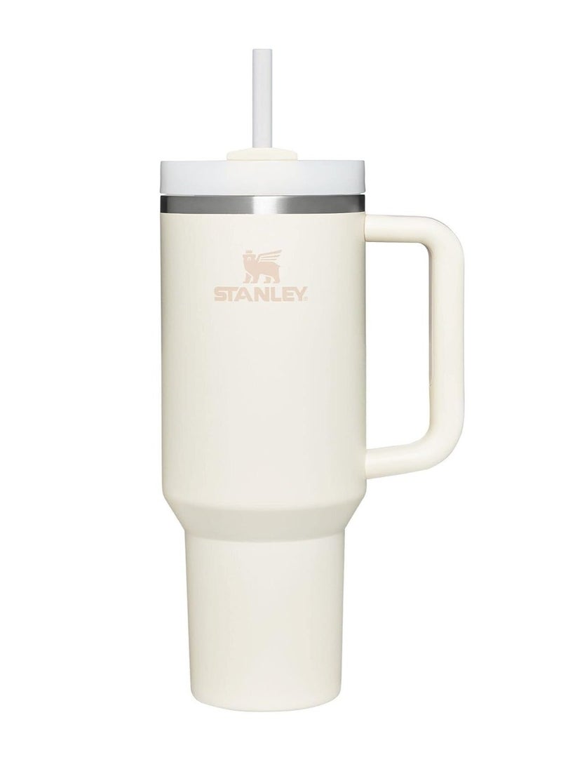 Stanley - 40oz Stanley Quencher H20 Flowstate Stainless Steel Vacuum Insulated Tumbler with Lid and Straw for Water, Iced Tea or Coffee, Smoothie and More, Cream (White) - Image 1