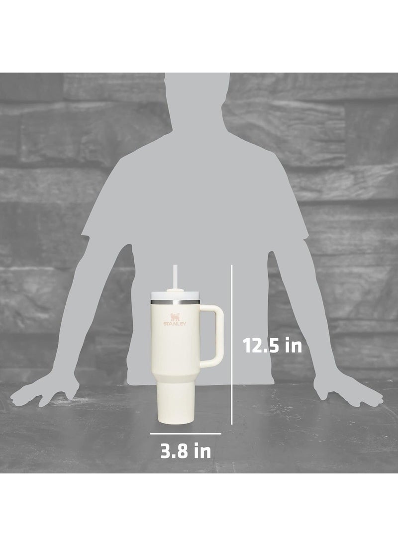 Stanley - 40oz Stanley Quencher H20 Flowstate Stainless Steel Vacuum Insulated Tumbler with Lid and Straw for Water, Iced Tea or Coffee, Smoothie and More, Cream (White) - Image 1