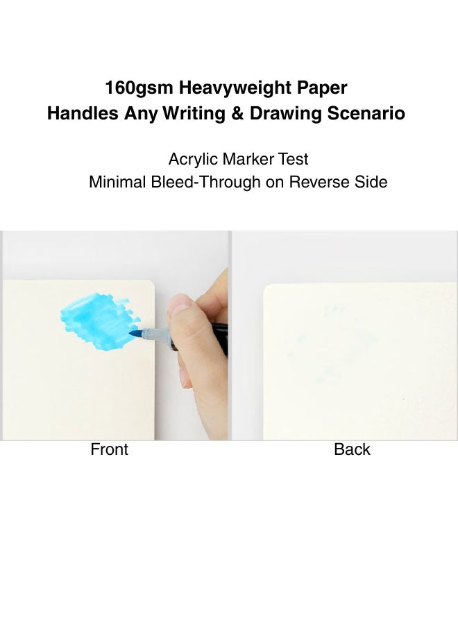 Mixed Media Sketchbook 160 GSM, Portable Watercolor Journal,Art Journal Notebook with Hard Back Support, 180° Lay-Flat Binding, for Pencil, Colored Pencil, Pen, Acrylic Marker — Art Drawing Book for Artists, Students & Travel,Creative Journal Gift - Image 3