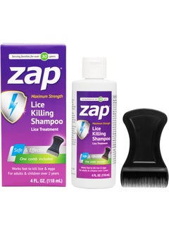 ZAP Zap Lice Shampoo Extra Strength - Lice Kit Comb Included 4 FL OZ. 