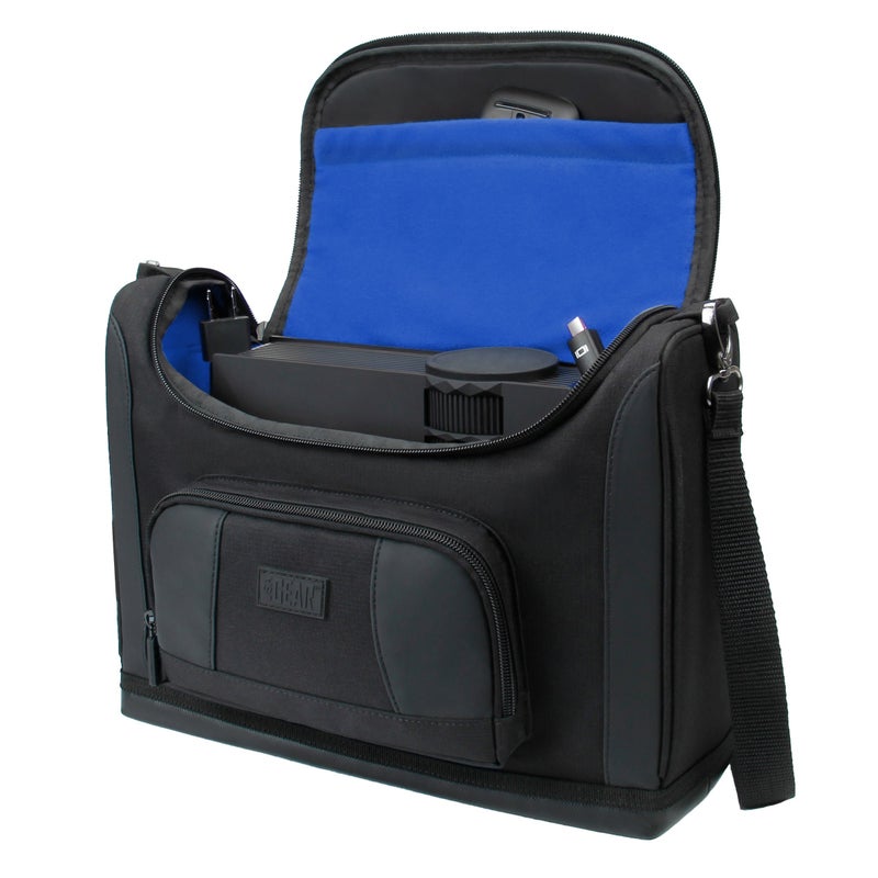 USA GEAR Mini Projector Case Shoulder Bag Portable Projector Carrying Case with Interior Padded Dividers Weather Resistant Exterior Compatible with TMY Projector HAPPRUN and More Blue