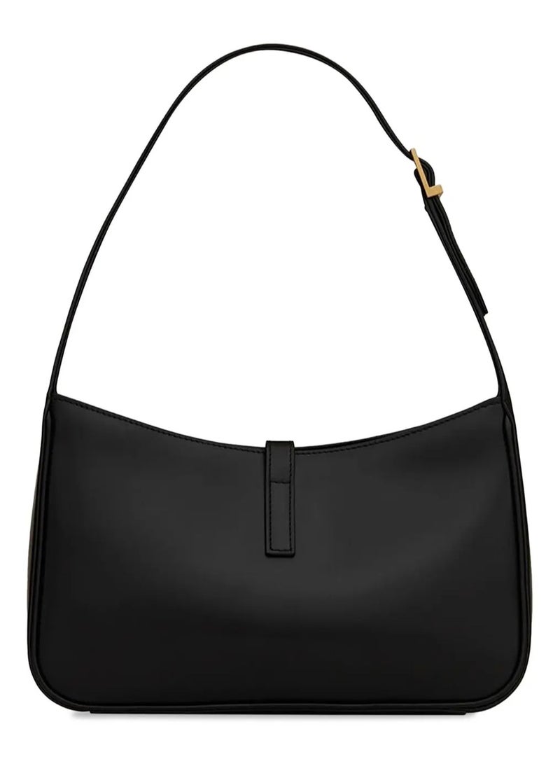 YSL Le 5 À 7 Women's Leather Hobo Shoulder Bag with YSL Hook – Black - Image 2