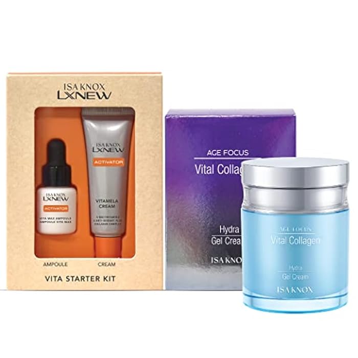 ISA KNOX AGE FOCUS VITAL COLLAGEN Hydra Gel Cream, LXNEW VITA MAX Ampoule, LXNEW VITAMELA Cream (15 ml/3.89 fl oz) - Korean Skin Care by LG Beauty. Vitamins C, B12 & E. - Image 1