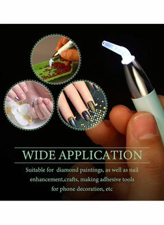 Y&D 2 Sets Diamond Painting Drill Pen Set, Light Modes LED with 12 Replacement Head for Nail Art DIY Craft (Green)  - Image 4