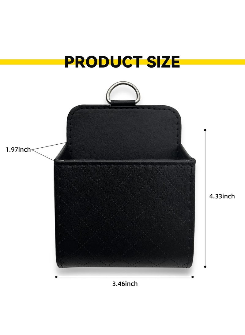 Zikra Car Air Vent Storage Box, Portable Leather Storage Pouch Pocket, Interior Air Outlet Cell Phone Holder Pouch, Organizer with Hook for Keep Car Clean, Auto Supplies - Image 2