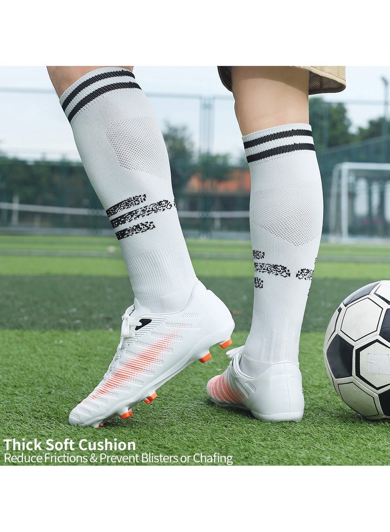 جناح السماء جوارب كرة قدم، جوارب رياضية طويلة حتى الركبة، جوارب رياضية ضاغطة للساق، جوارب رياضية للرجال والنساء للجري والتدريب، جوارب سميكة للتدفئة - أبيض - زوجان - Image 5