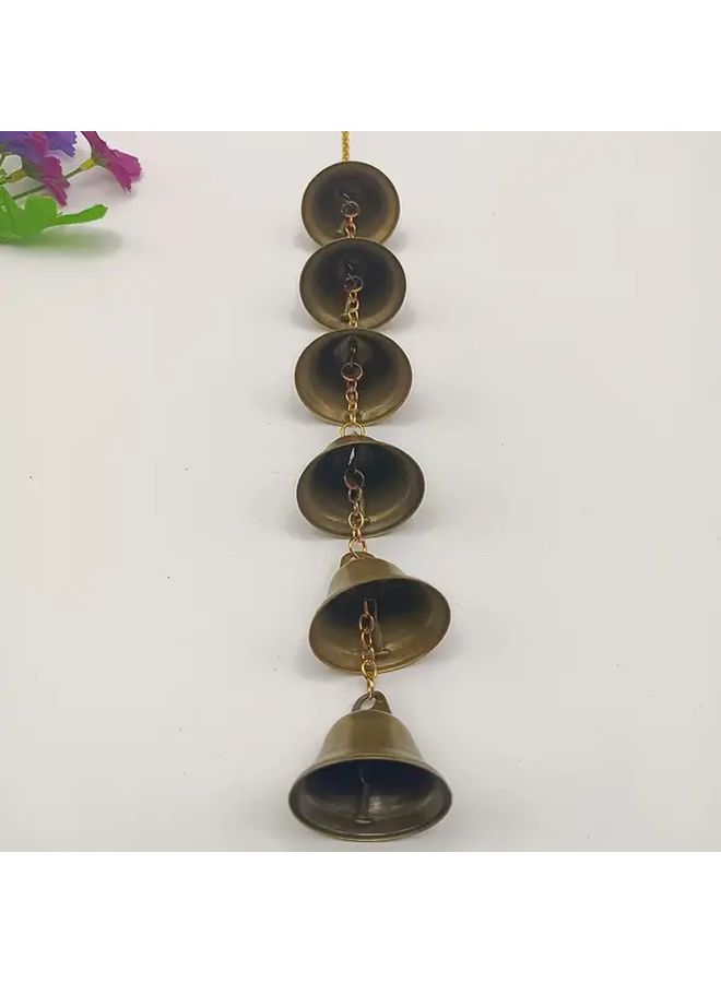 Metal Wind Chime Six Bells Iron Pendant for Outdoor Garden Hanging Decor - Image 1