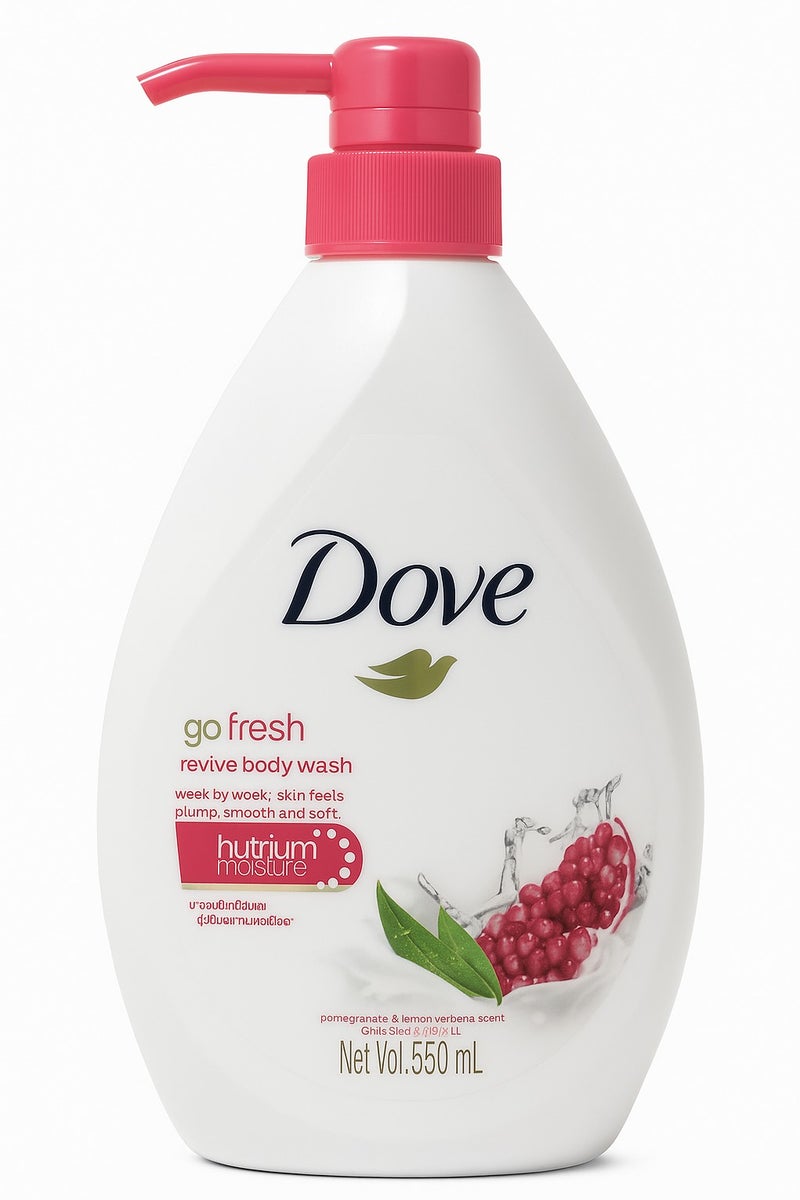 Dove Go Fresh Revive Body Wash Pomegranate & Lemon Verbena 550 ml - Image 1