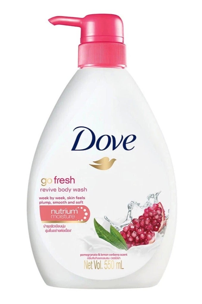Dove Go Fresh Revive Body Wash Pomegranate & Lemon Verbena 550 ml - Image 2