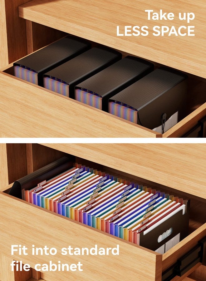 ABC life 26 Pockets Accordion File Organizer, Expanding File Folders, Portable Monthly Bill Receipt Organizer with Colorful A-Z Tabs, Desktop Folders Letter A4 Paper Document Storage for Home Office - Image 5