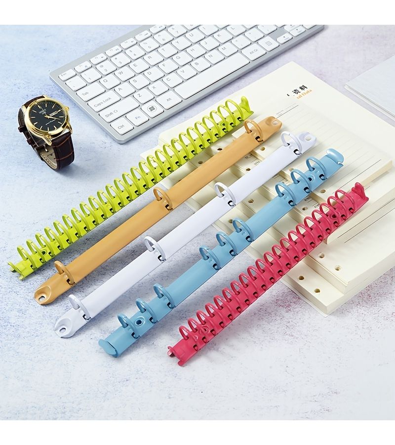 Colorful O Shaped Clips For A4 A7 Notebooks Rose Red 240 3 Ring Inner Diameter 2cm Binder With Detachable Metal Rings For Organizing Loose Pages - Image 1