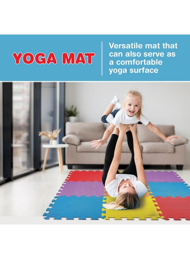 MEDca Floor Mat 10-Tile Exercise Mat Solid Foam EVA Playmat Kids Safety - 10-Pcs Assorted Solid Colors - Interlocking Puzzle Foam Floor Mats - Play Mat for Playing - Image 5