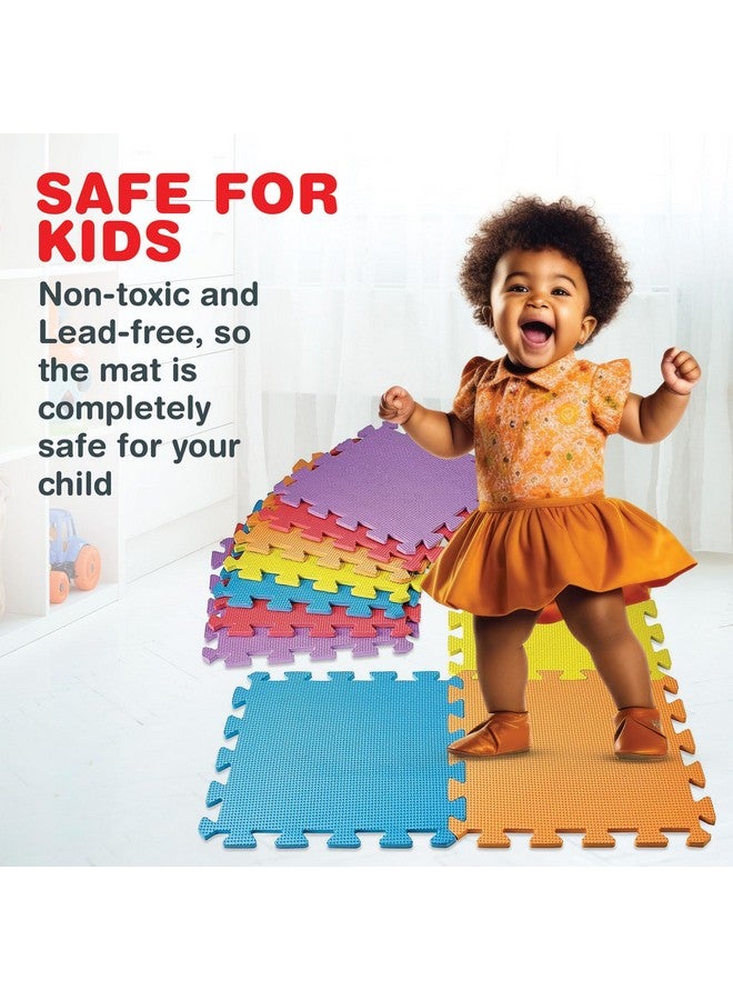 MEDca Floor Mat 10-Tile Exercise Mat Solid Foam EVA Playmat Kids Safety - 10-Pcs Assorted Solid Colors - Interlocking Puzzle Foam Floor Mats - Play Mat for Playing - Image 2