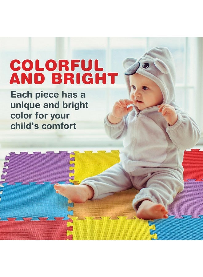 MEDca Floor Mat 10-Tile Exercise Mat Solid Foam EVA Playmat Kids Safety - 10-Pcs Assorted Solid Colors - Interlocking Puzzle Foam Floor Mats - Play Mat for Playing - Image 4