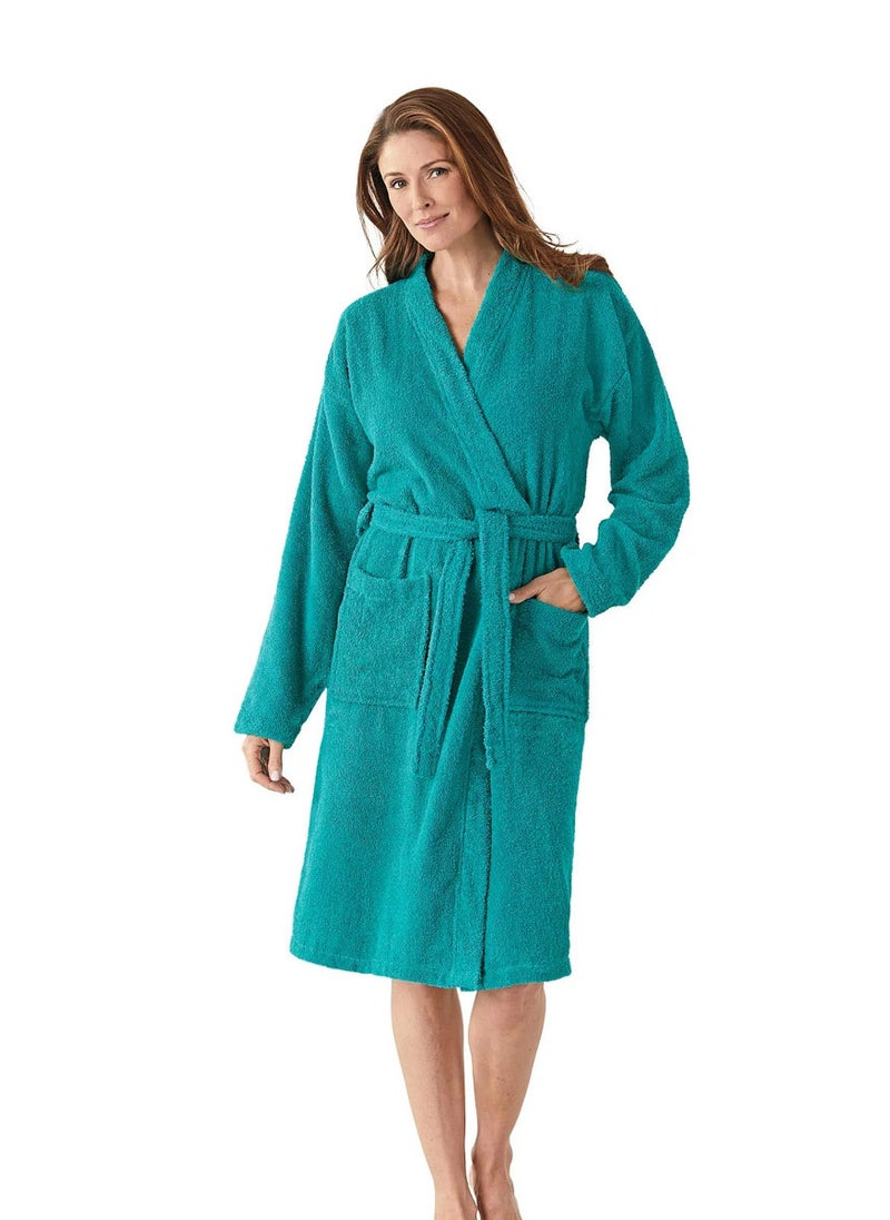 Blueberry Peacock Green Colour Nightwear Dressing Gowns  Bathrobe XL Size  - Image 1