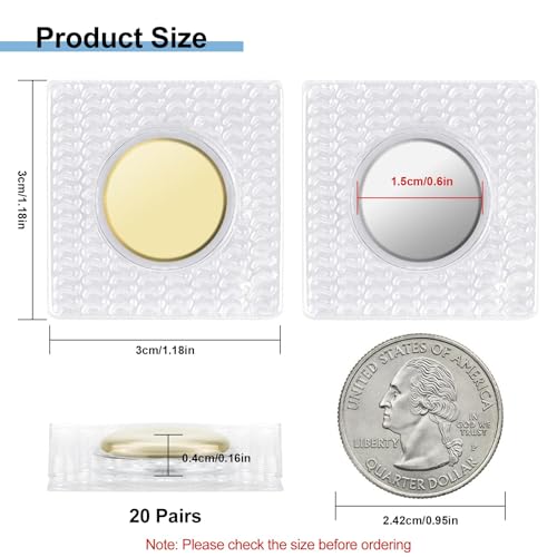 EEEKit 20 Pairs Sew in Magnets, Hidden Magnetic Snap Closure for Thin Fabric ≤ 2mm, PVC Invisible Magnetic Fastener for Bag Lining, Pocket Flap, Clothing Lining - Image 2