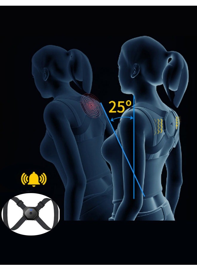 Electric Posture Corrector Back Brace Spine Stretcher Lumbar Vibration Massager Spine Deck Backbelt Support USB Rechargeable Smart Comfort Back Support Backs Straightener for Adults and Children J-2000 (Black) - Image 4