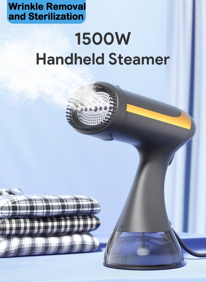 Portable Garment Steamer for Clothes, 1500W Handheld Steamer, 20s Fast Heat-Up, 300ml Large Capacity Water Tank, Travel-Friendly Wrinkle Remover, Fabric Steamer for Home and Travel  - Image 1