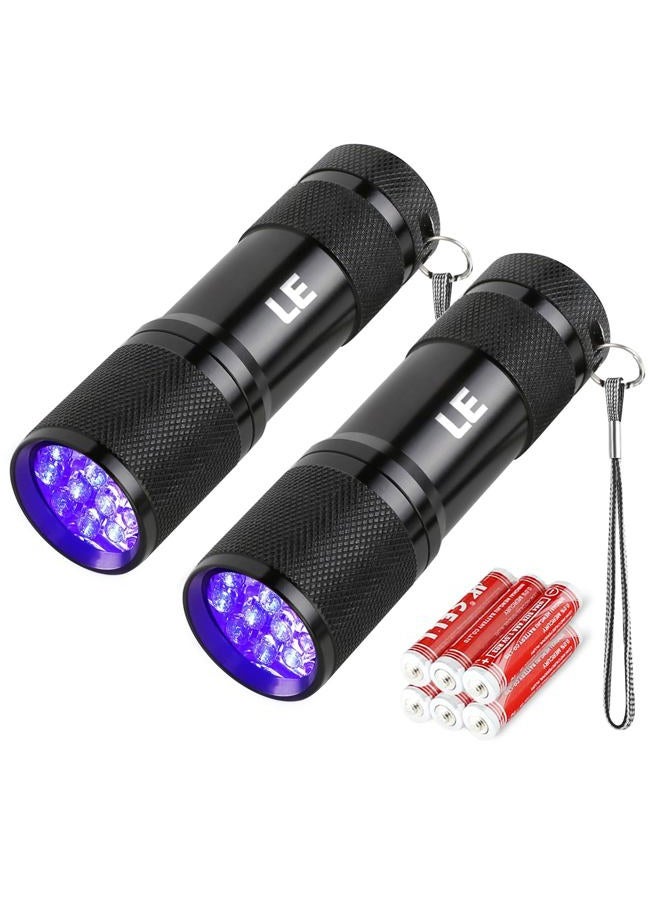 Lighting EVER Lepro Small UV Blacklight Flashlight, Portable Black Light 395nm, Ultraviolet Light Detector for Invisible Ink Pens, Dog Cat Pet Urine Stain, AAA Batteries Included - Image 1