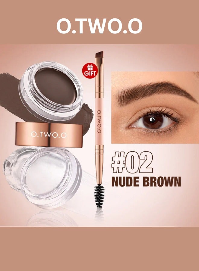 O.TWO.O O TWO O 2 IN 1 Eyebrow Wax Brow Cream Eyebrow Enhancer Long Lasting Waterproof with Free Eyebrow Brush - Image 1