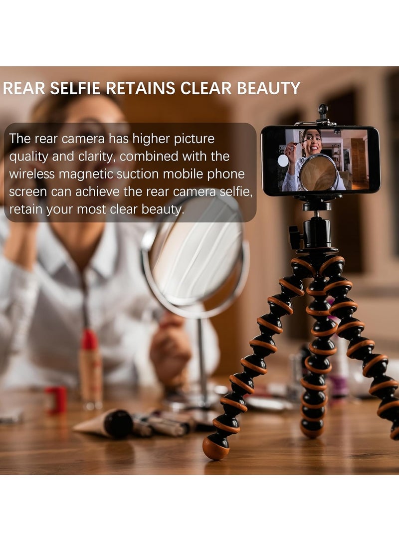 TIGER Vlog Selfie Monitor Screen for Smartphone Rear Camera -- 4-Inch Wireless Display with Magnetic Mount & Remote | Compatible with iPhone | Ideal for Vlogging, Live Streaming, Selfies & YouTube Content || Lightweight, Portable Monitor (White)  - Image 3